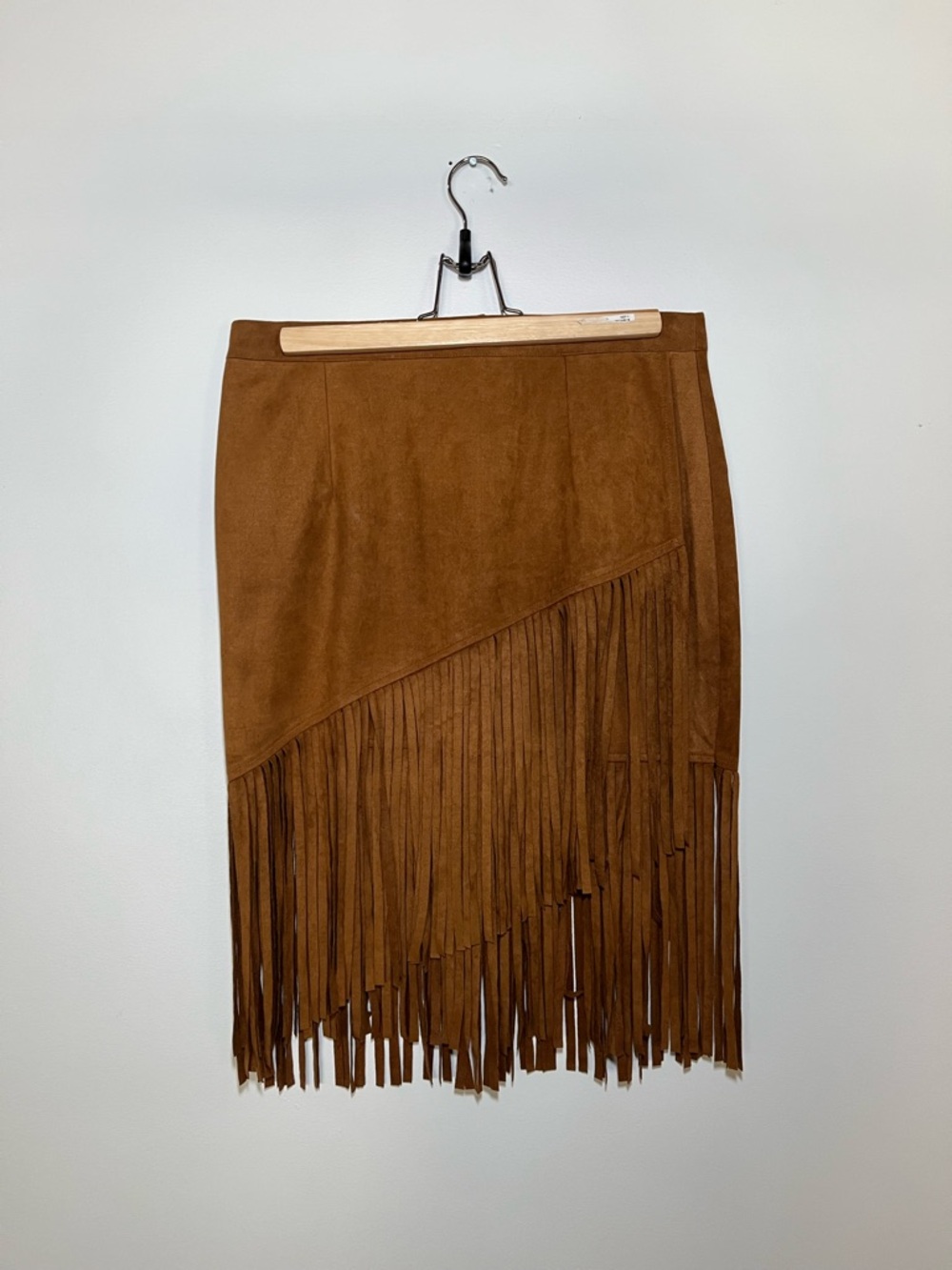 Love Culture Brown Fringe Midi Skirt